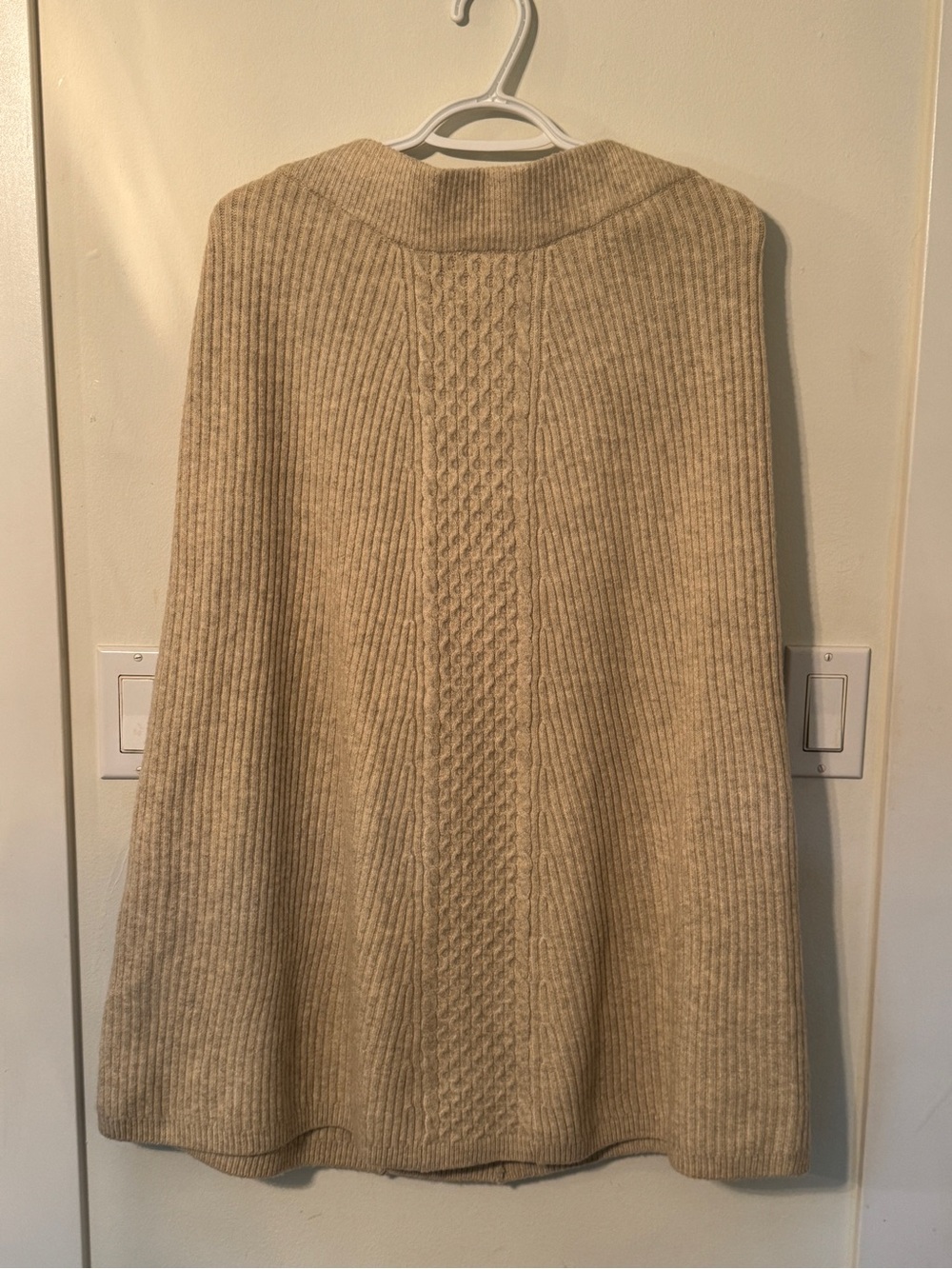 Joe Fresh Cable-Knit Poncho Cream